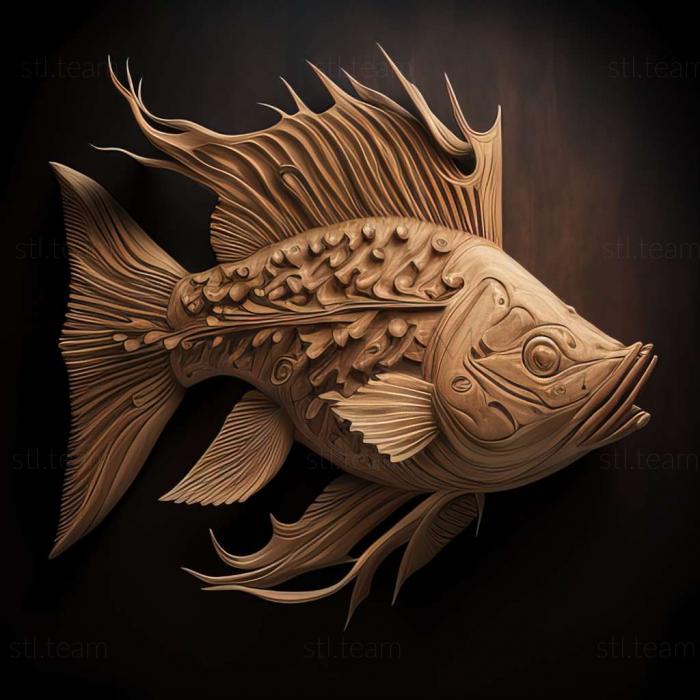 3D model Common horned body fish (STL)